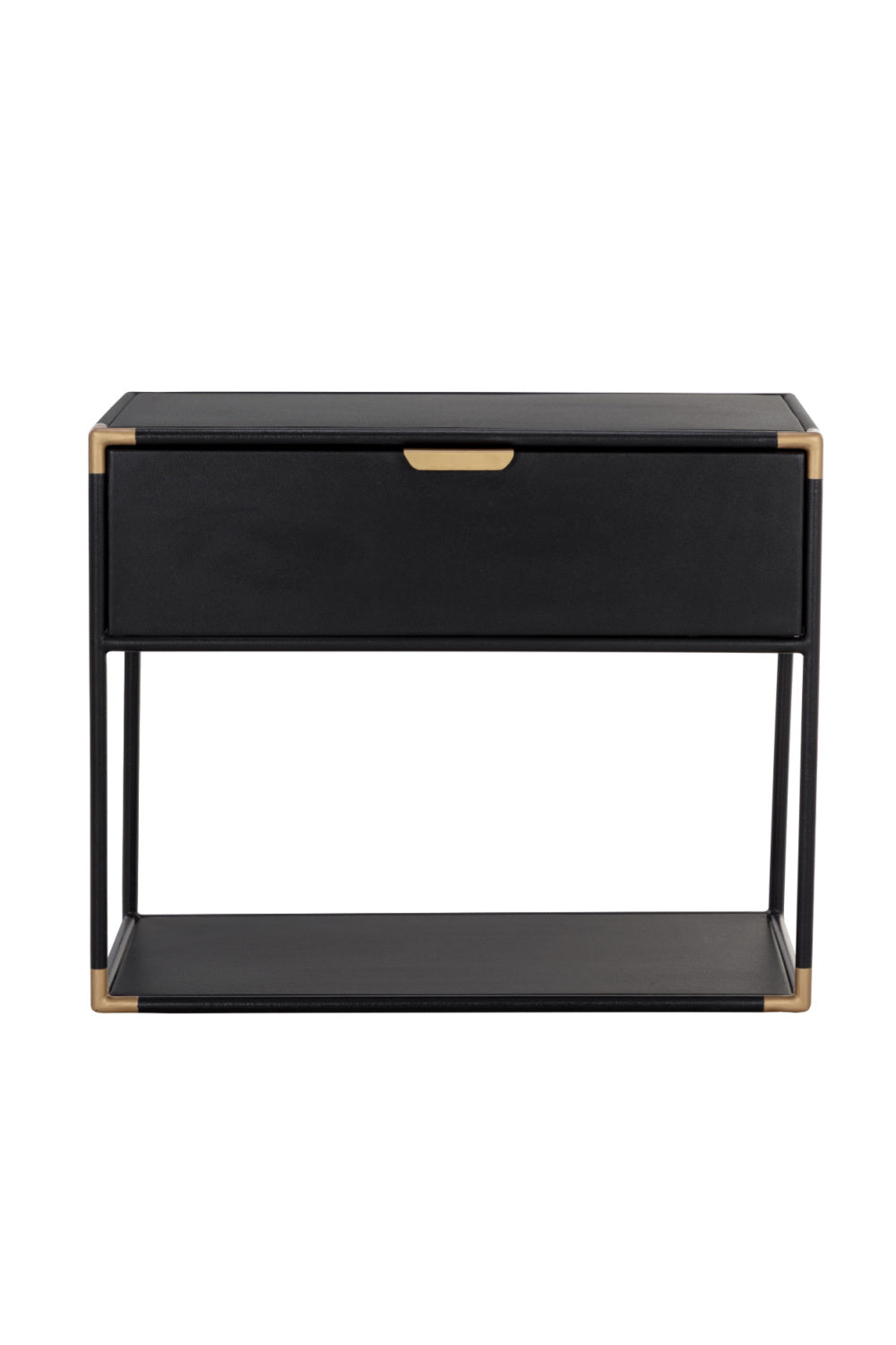 Modern European furniture - Minimalist Black & Brass Nightstand - www.oroa.com | Oroa.com