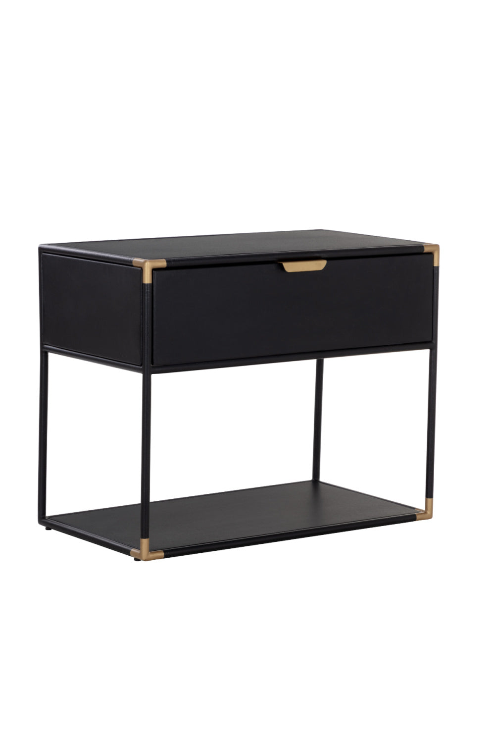 Modern European furniture - Minimalist Black & Brass Nightstand - www.oroa.com | Oroa.com