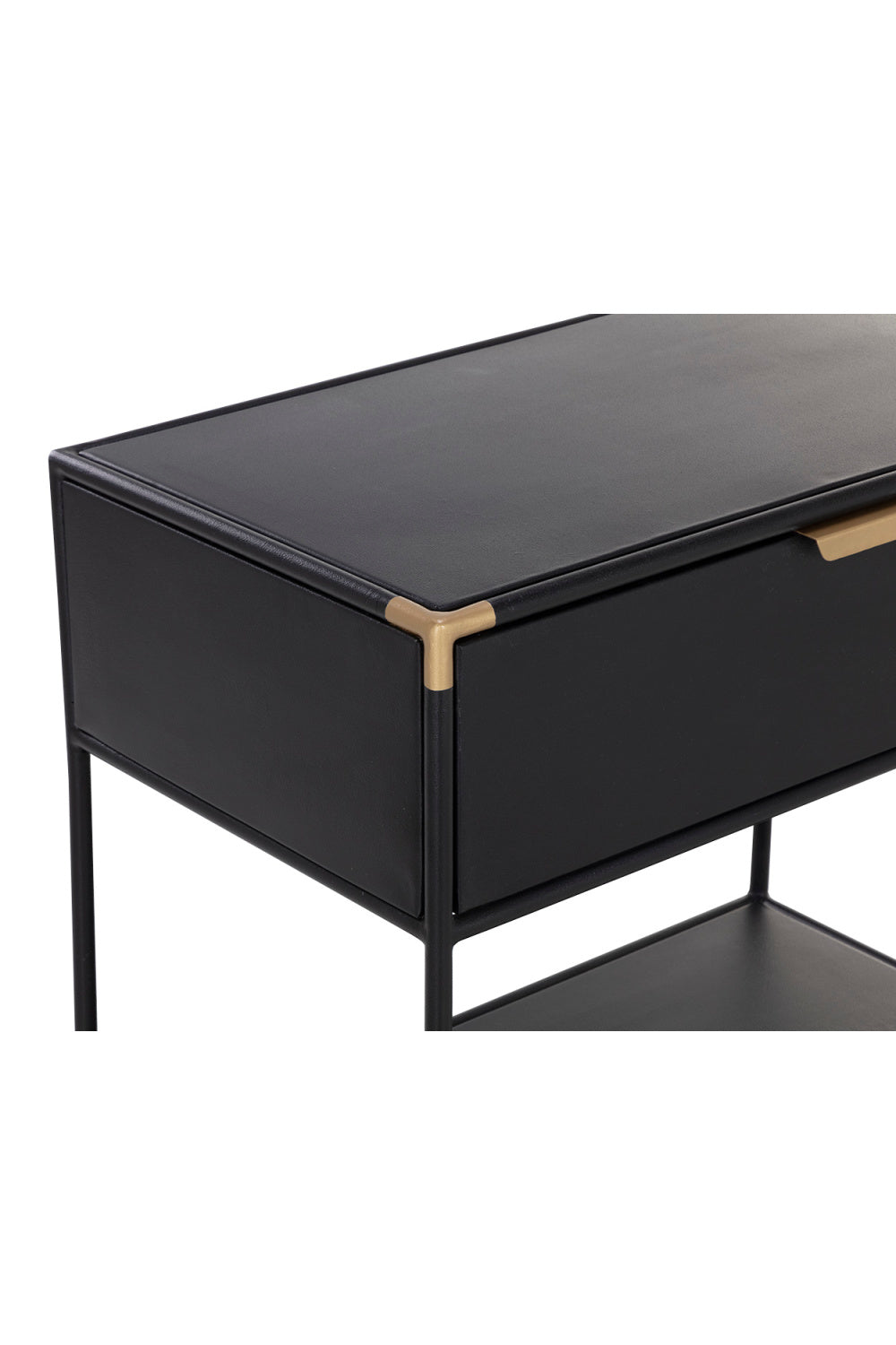 Modern European furniture - Minimalist Black & Brass Nightstand - www.oroa.com | Oroa.com