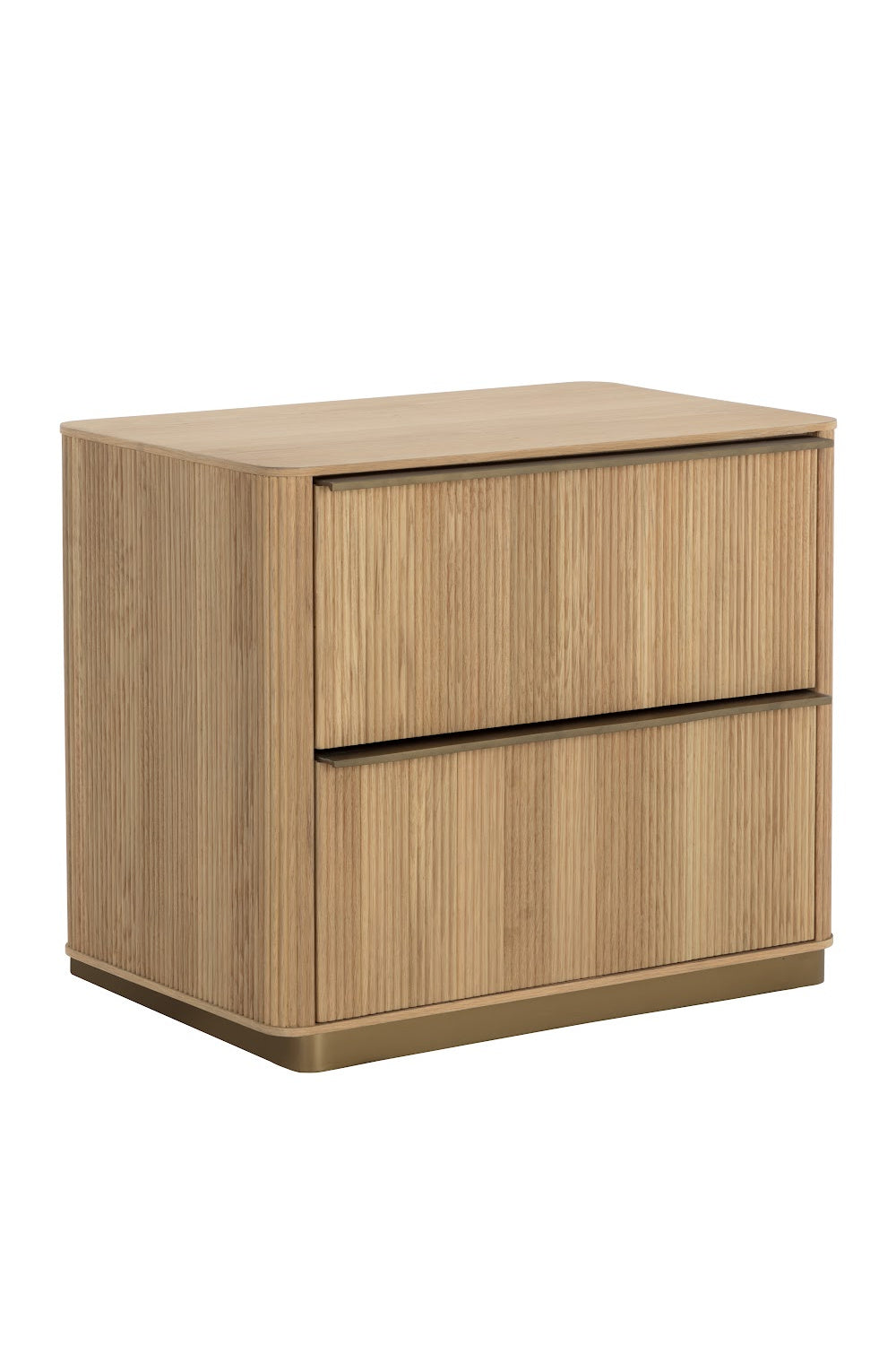 Modern European furniture - Reeded Oak 2-Drawer Nightstand - www.oroa.com | Oroa.com