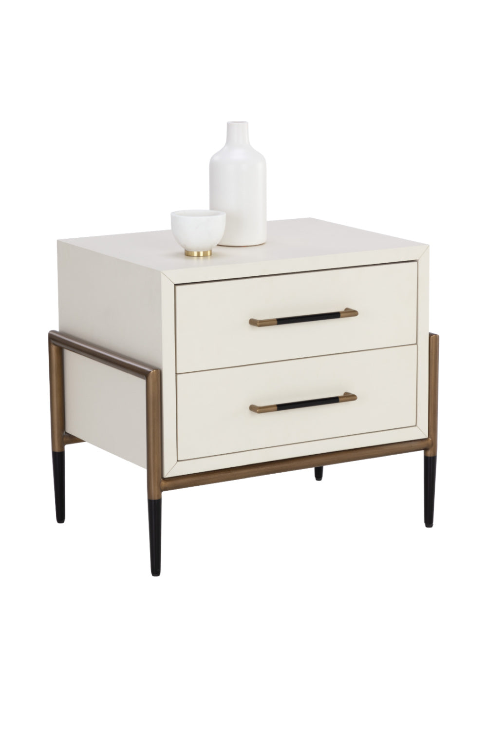 Modern European furniture - Acacia Veneer 2-Drawer Nightstand - www.oroa.com | Oroa.com