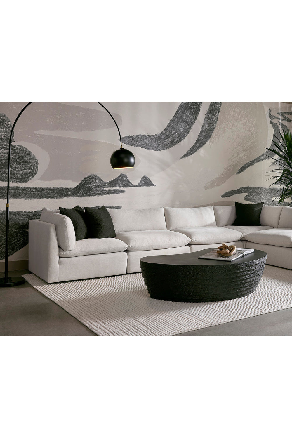 Modern European furniture - Black Curved Indoor/Outdoor Coffee Table - www.oroa.com | Oroa.com