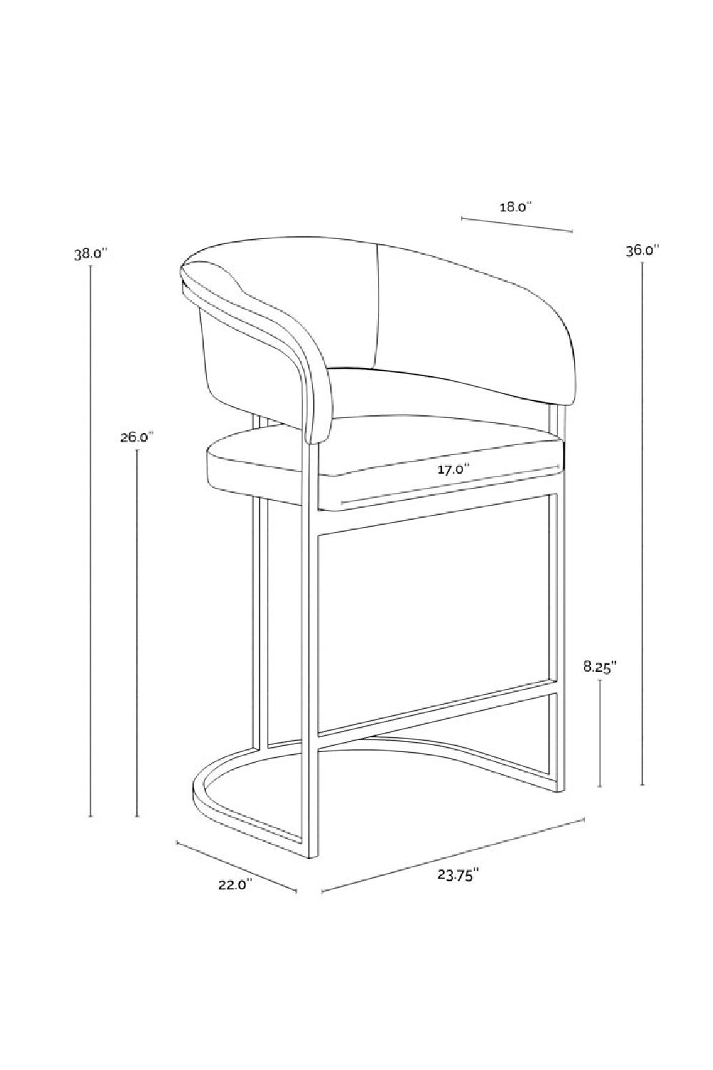 Modern European furniture - Brown Cantilevered Counter Stool - www.oroa.com | Oroa.com