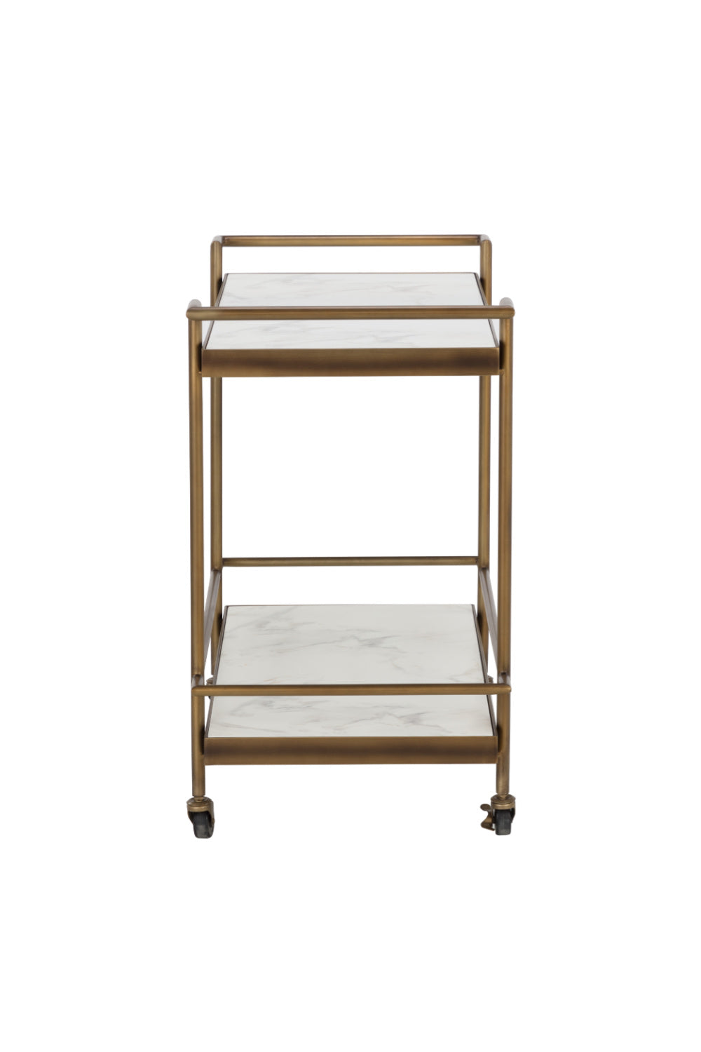 Modern European furniture - White Marble Look Bar Cart - www.oroa.com | Oroa.com