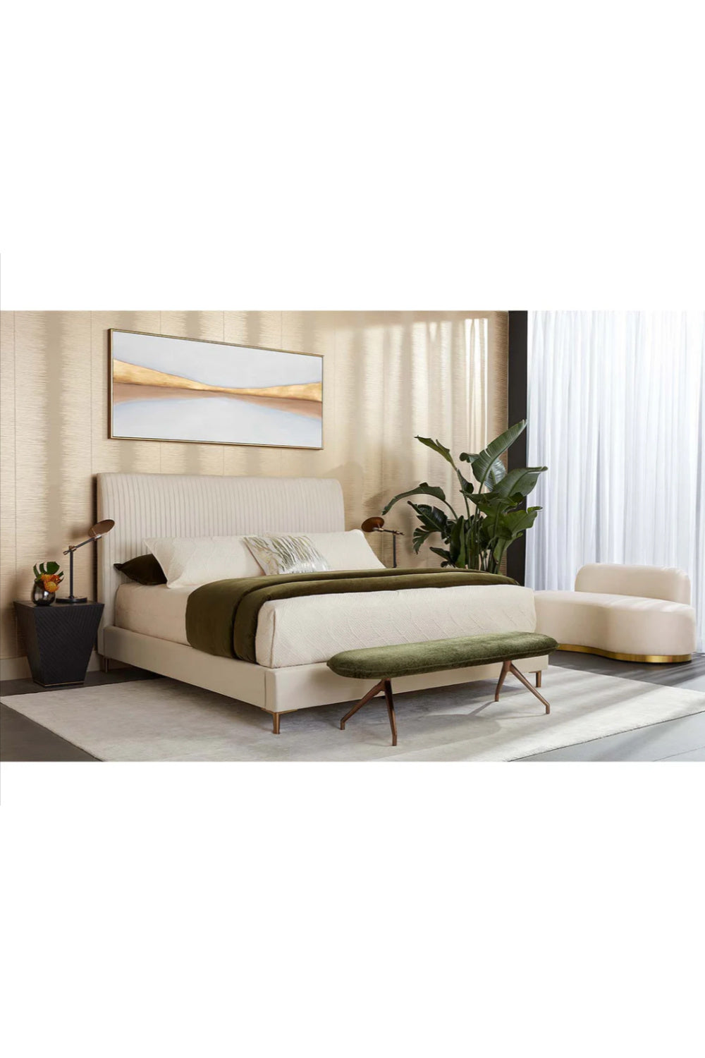 Modern European furniture - Vertical-Tufted Queen Bed - www.oroa.com | Oroa.com