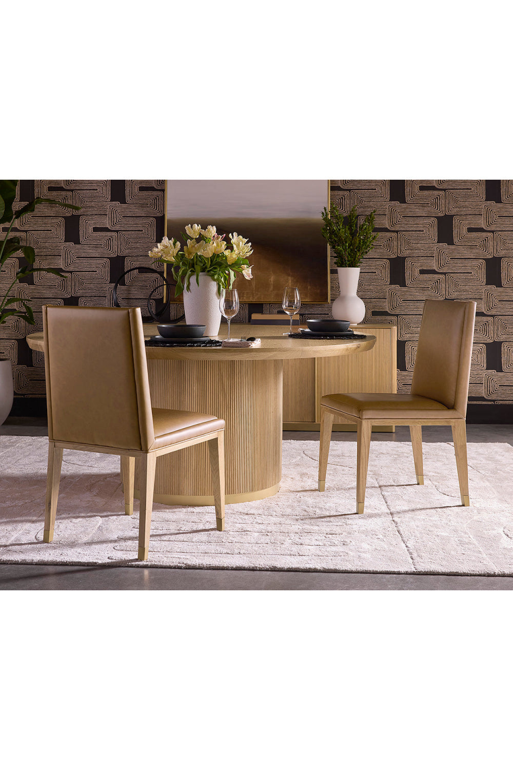 Modern European furniture - Rustic Oak Base Dining Chairs (2) - www.oroa.com | Oroa.com