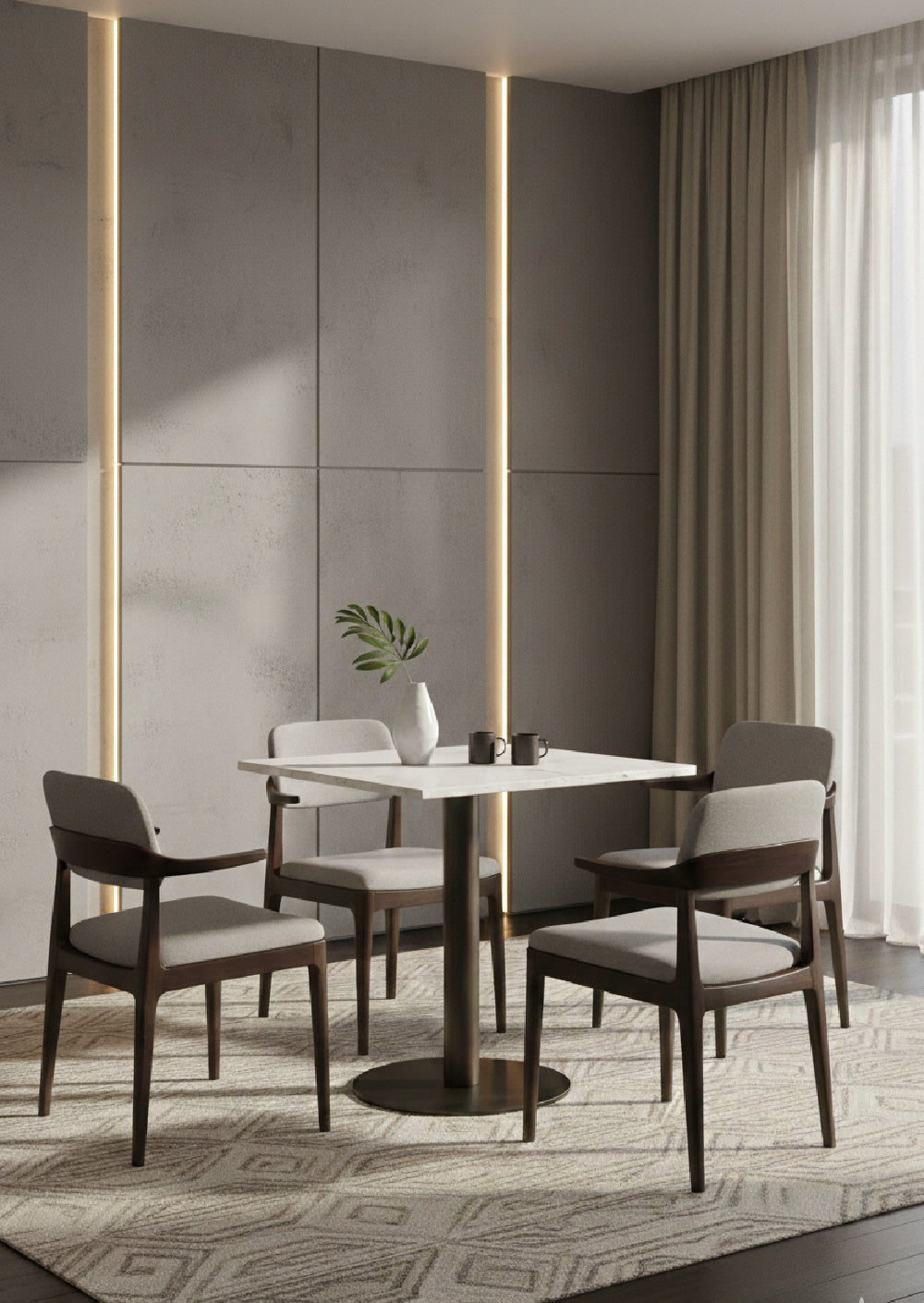 Modern European furniture - Square White Marble Bistro Table L - www.oroa.com | Oroa.com