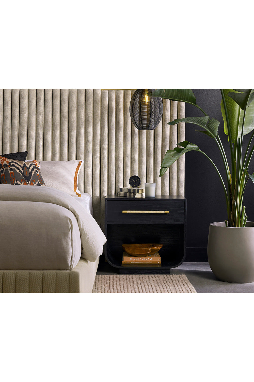 Modern European furniture - Modern Oak Curved Nightstand - www.oroa.com | Oroa.com