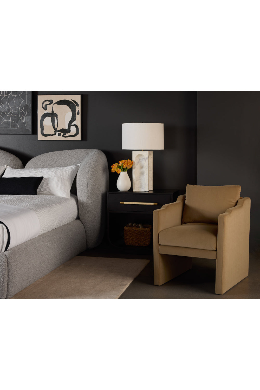 Modern European furniture - Modern Oak Curved Nightstand - www.oroa.com | Oroa.com