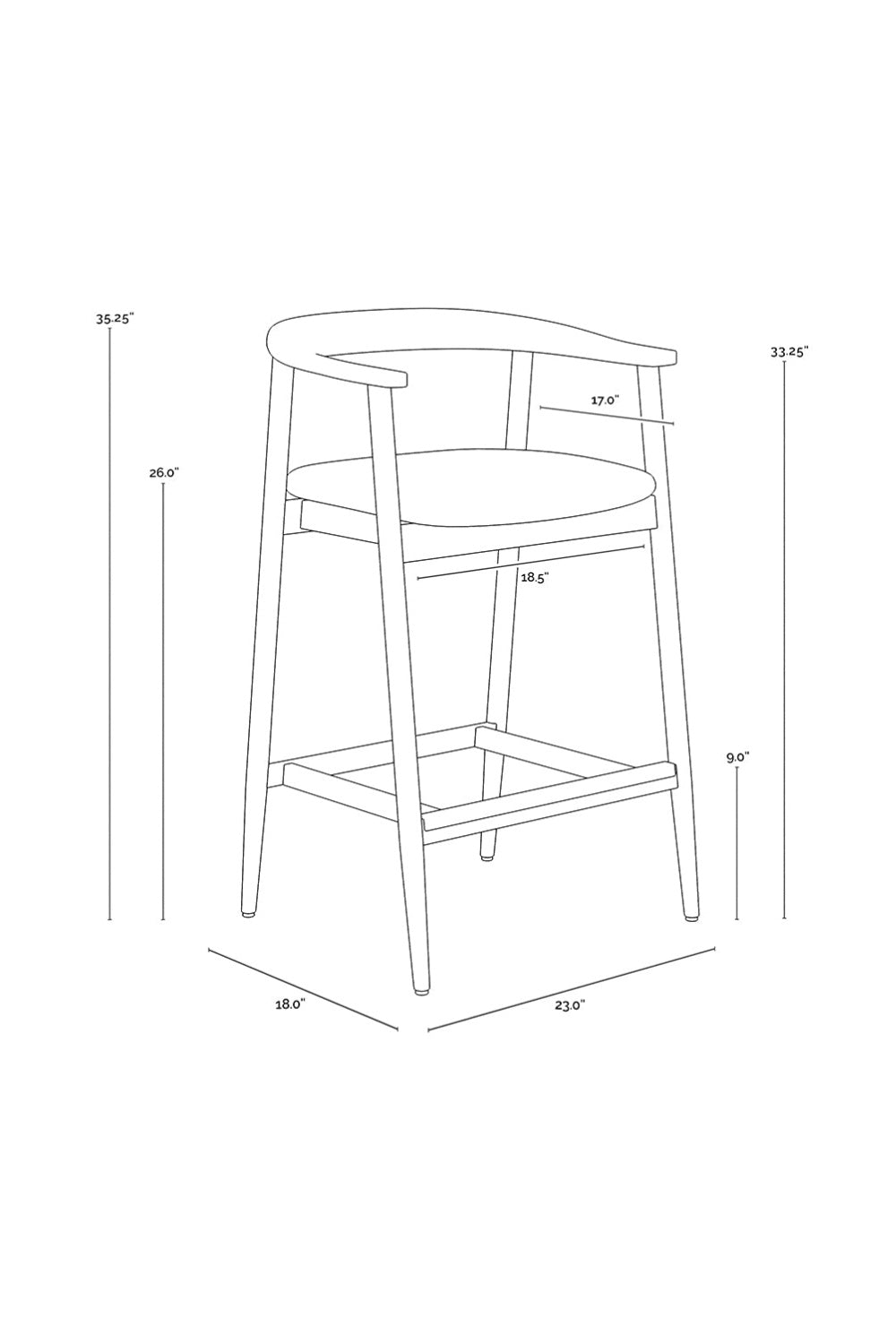 Modern European furniture - Mid-Century Modern Counter Stool - www.oroa.com | Oroa.com