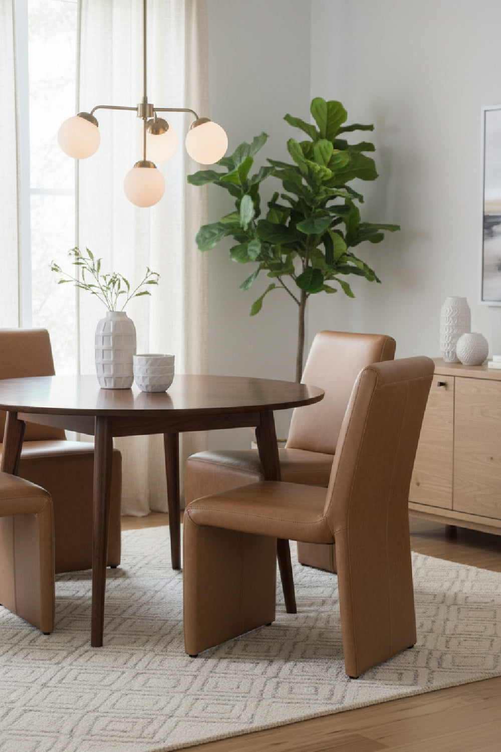 Modern European furniture - Brown Leather Dining Chair - www.oroa.com | Oroa.com