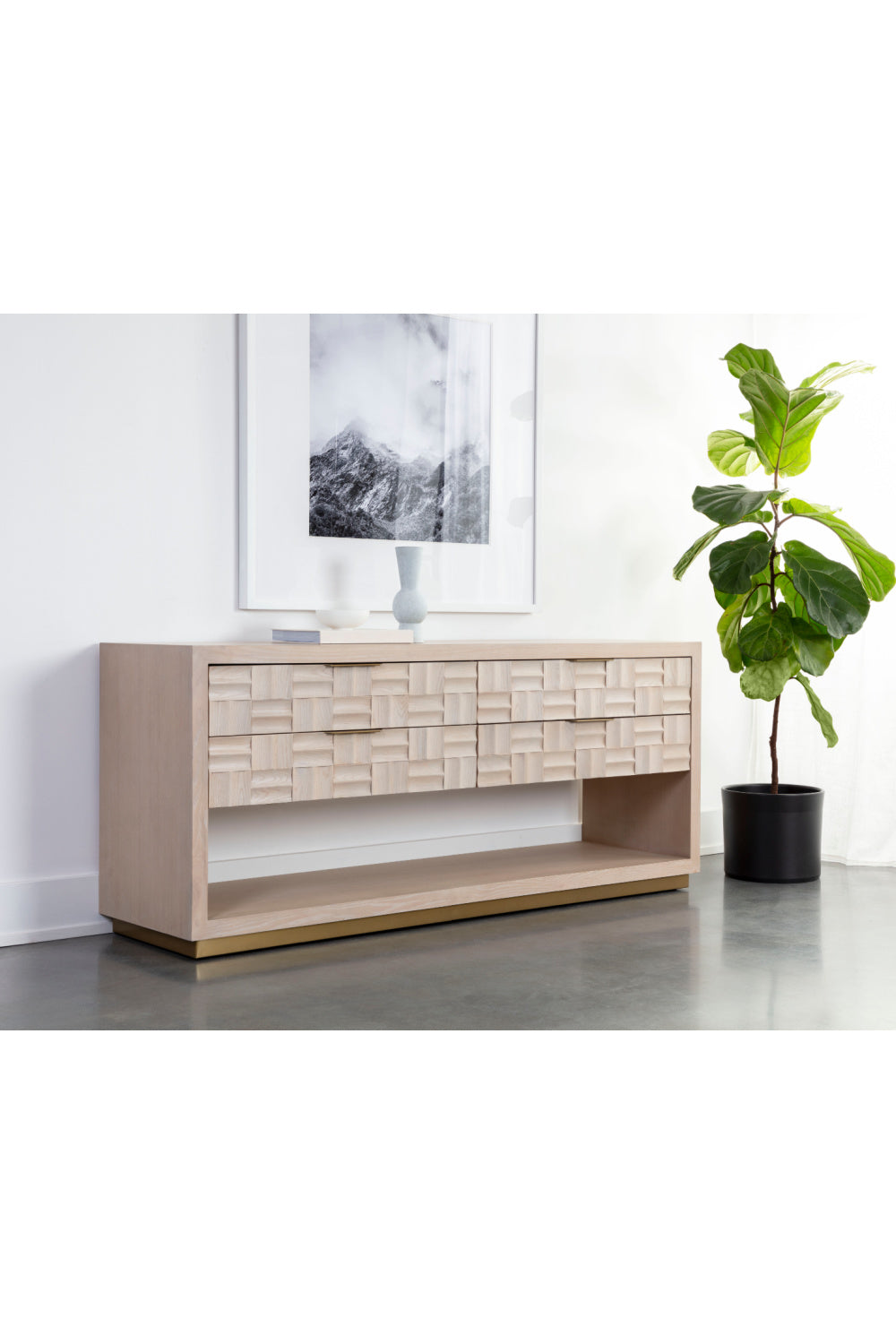 Modern European furniture - Oak Wood Tile 4-Drawer Dresser - www.oroa.com | Oroa.com