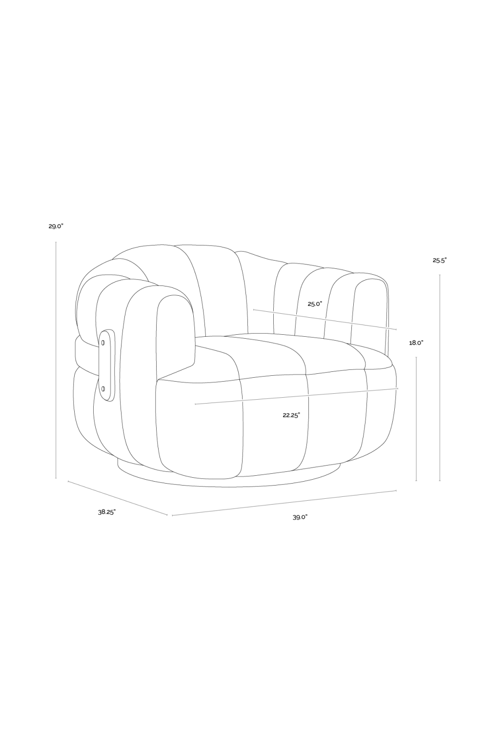 Modern European furniture - Oak Base Barrel Swivel Armchair - www.oroa.com | Oroa.com