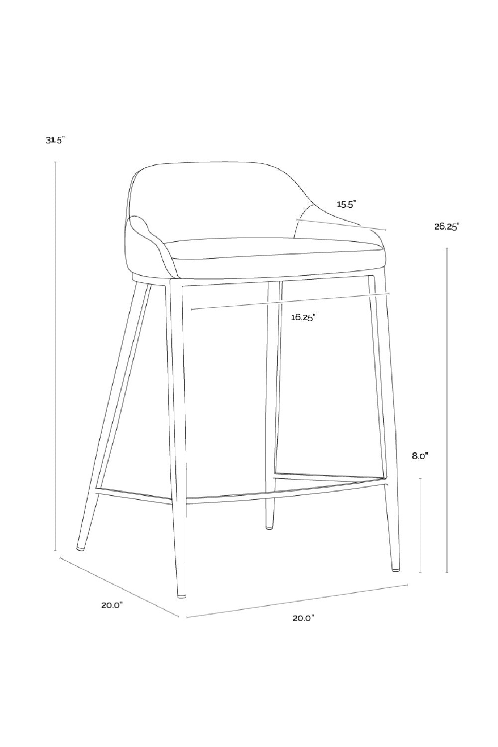 Modern European furniture - Low-Back Leather-Look Counter Stool - www.oroa.com | Oroa.com
