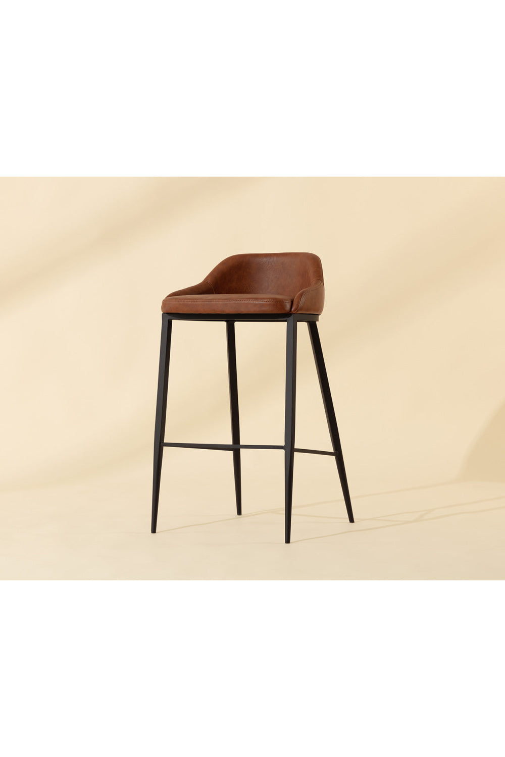 Modern European furniture - Low-Back Leather Look Bar Stool - www.oroa.com | Oroa.com