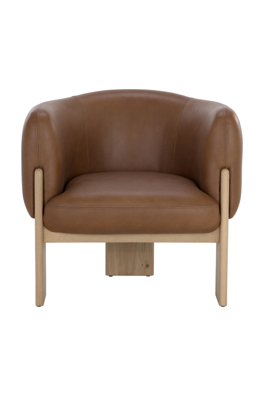 Modern European furniture - Brown Leather Curved Lounge Chair - www.oroa.com | Oroa.com
