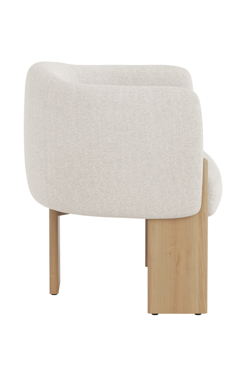 Modern European furniture - Cream Fabric Curved Lounge Chair - www.oroa.com | Oroa.com