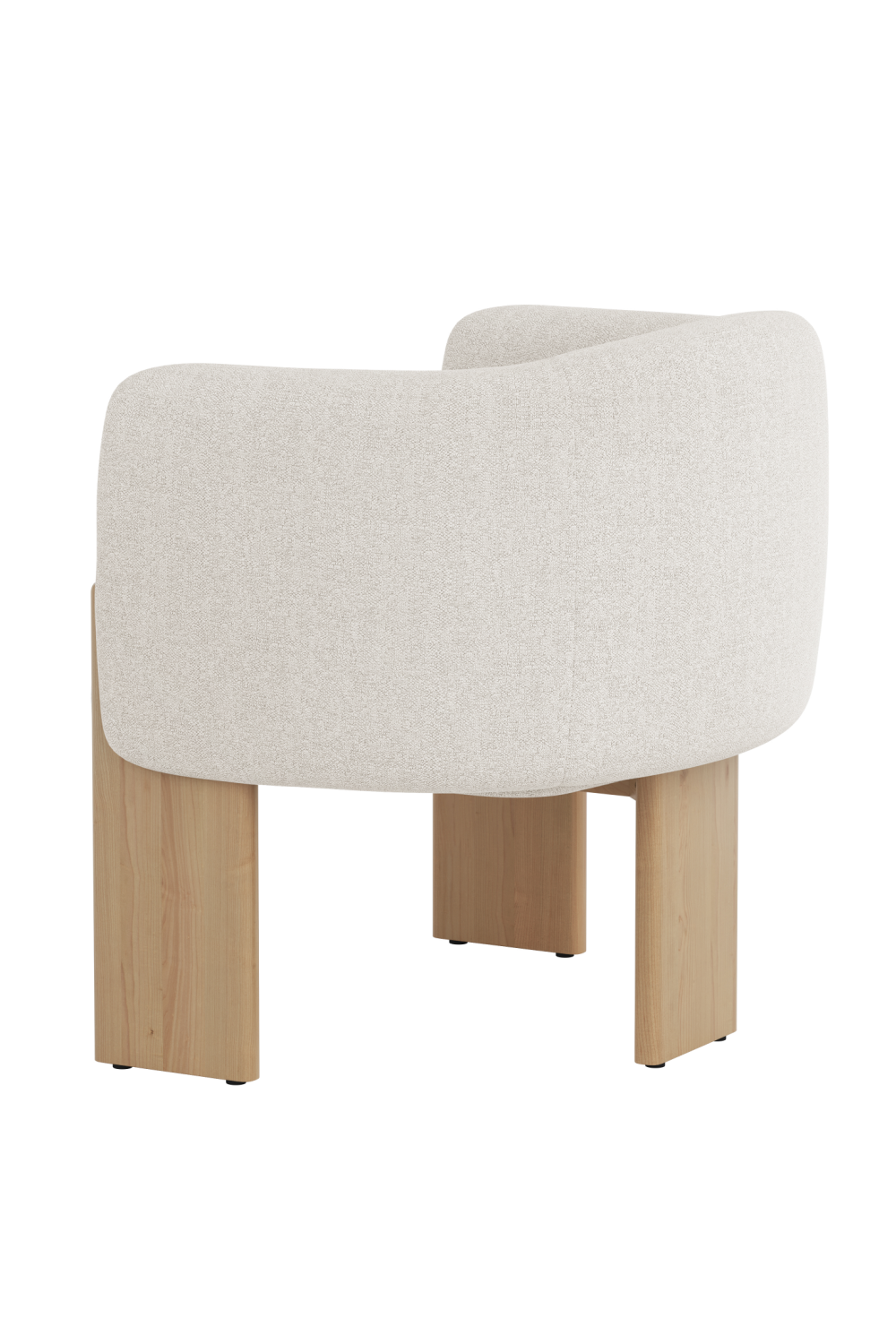 Modern European furniture - Cream Fabric Curved Lounge Chair - www.oroa.com | Oroa.com
