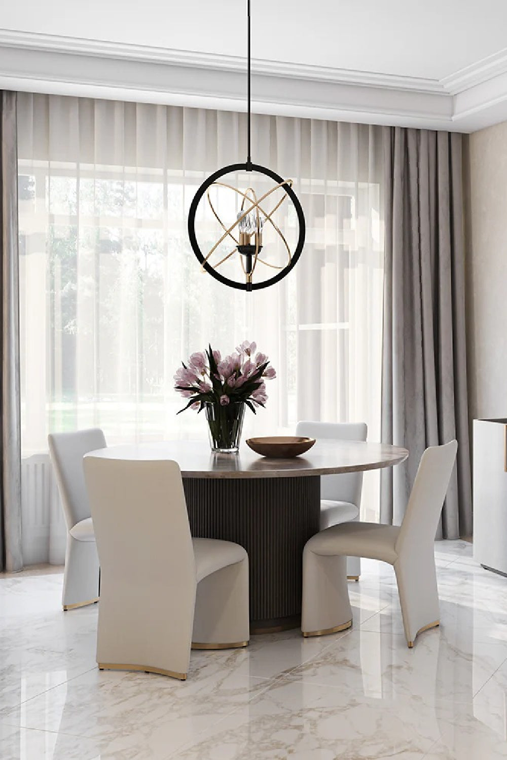 Modern European furniture - Taupe Leather Look Dining Table - www.oroa.com | Oroa.com