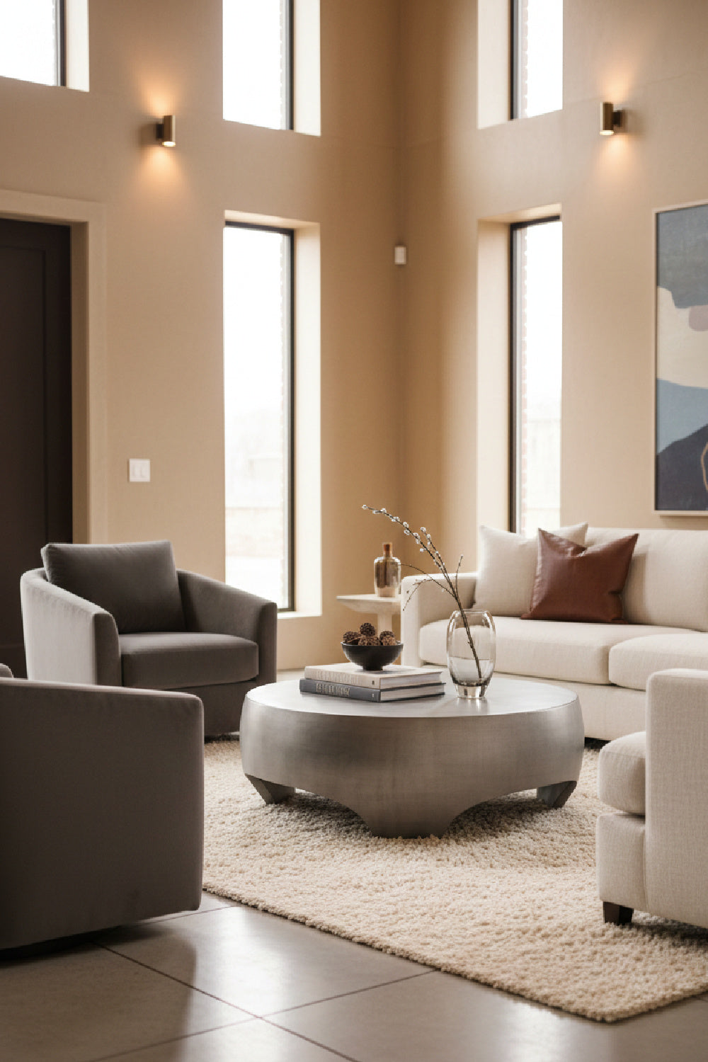 Modern European furniture - Round Indoor/Outdoor Coffee Table with Open Arches - www.oroa.com | Oroa.com