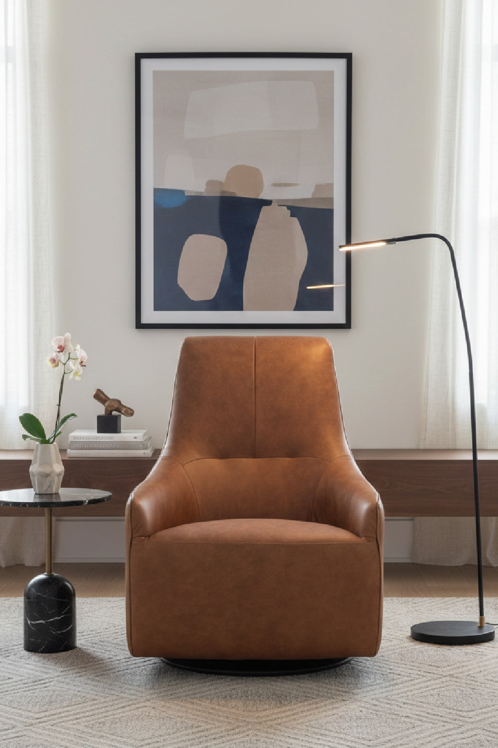 Modern European furniture - High Back Leather Swivel Chair - www.oroa.com | Oroa.com