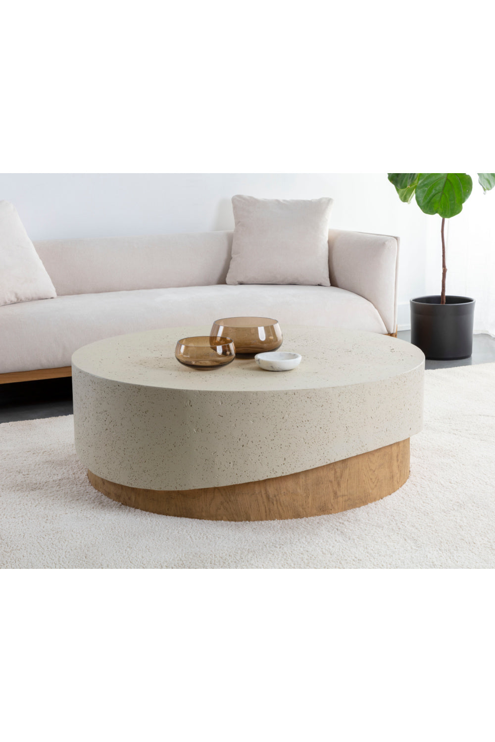 Modern European furniture - Cream Concrete Indoor/Outdoor Coffee Table - www.oroa.com | Oroa.com
