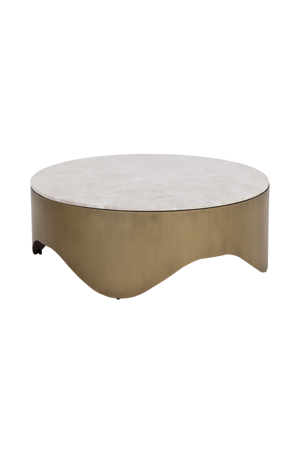 Modern European furniture - Wavy Antique Brass Coffee Table - www.oroa.com | Oroa.com