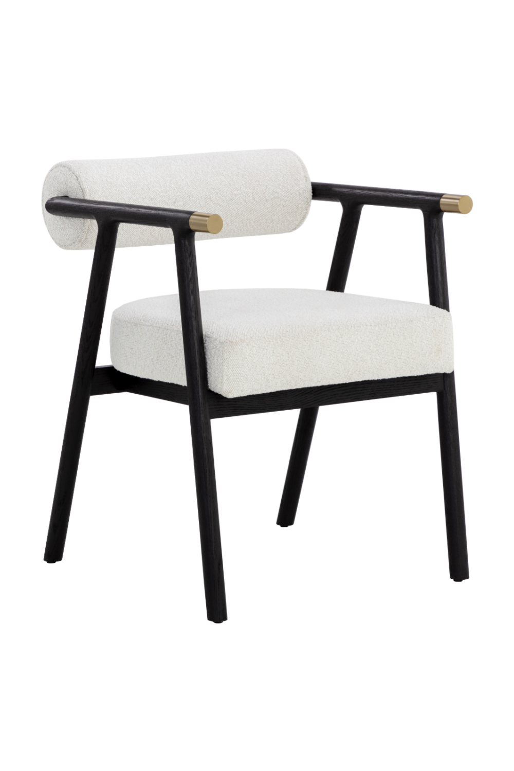 Modern European furniture - White Boucle Dining Armchair - www.oroa.com | Oroa.com