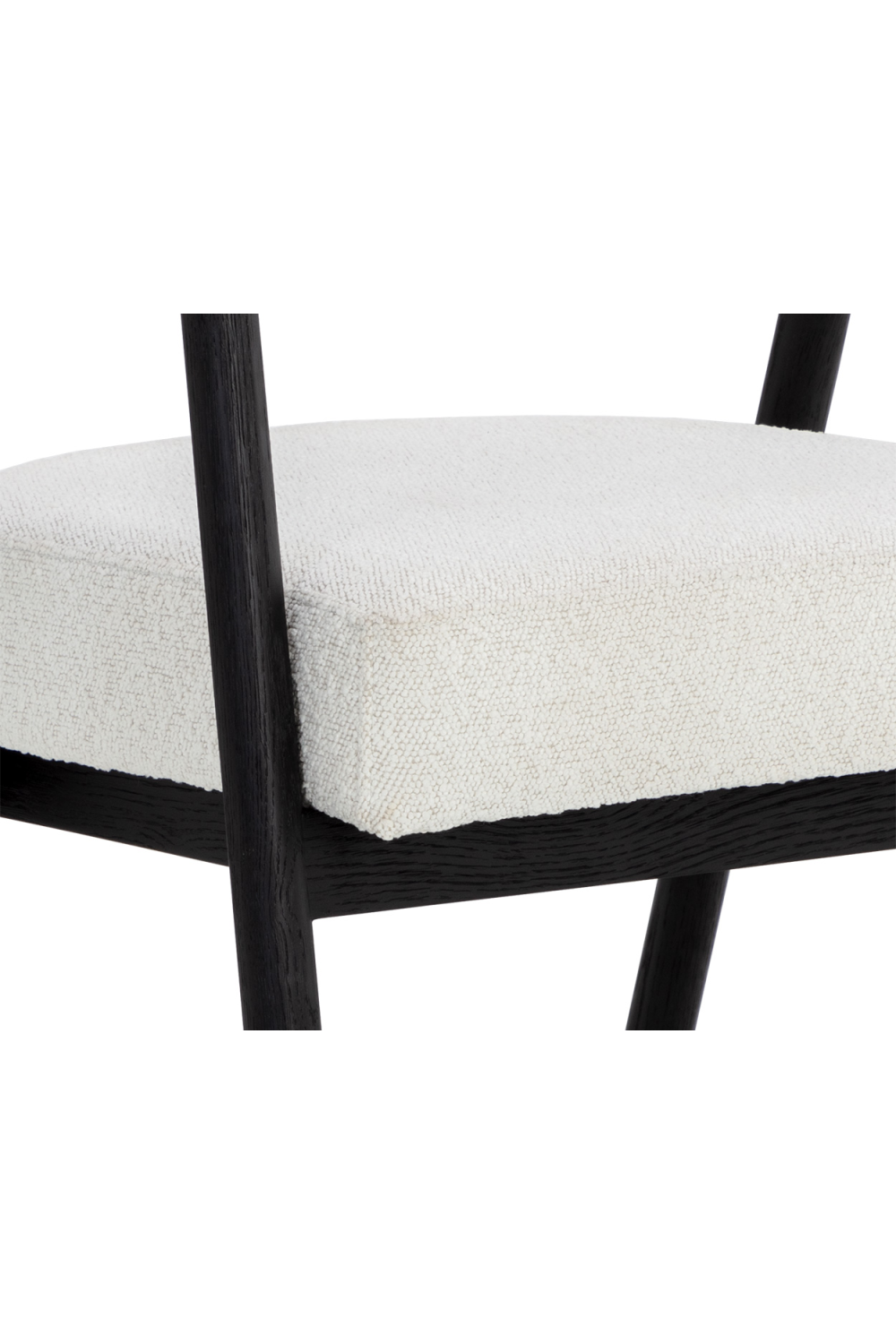 Modern European furniture - White Boucle Dining Armchair - www.oroa.com | Oroa.com