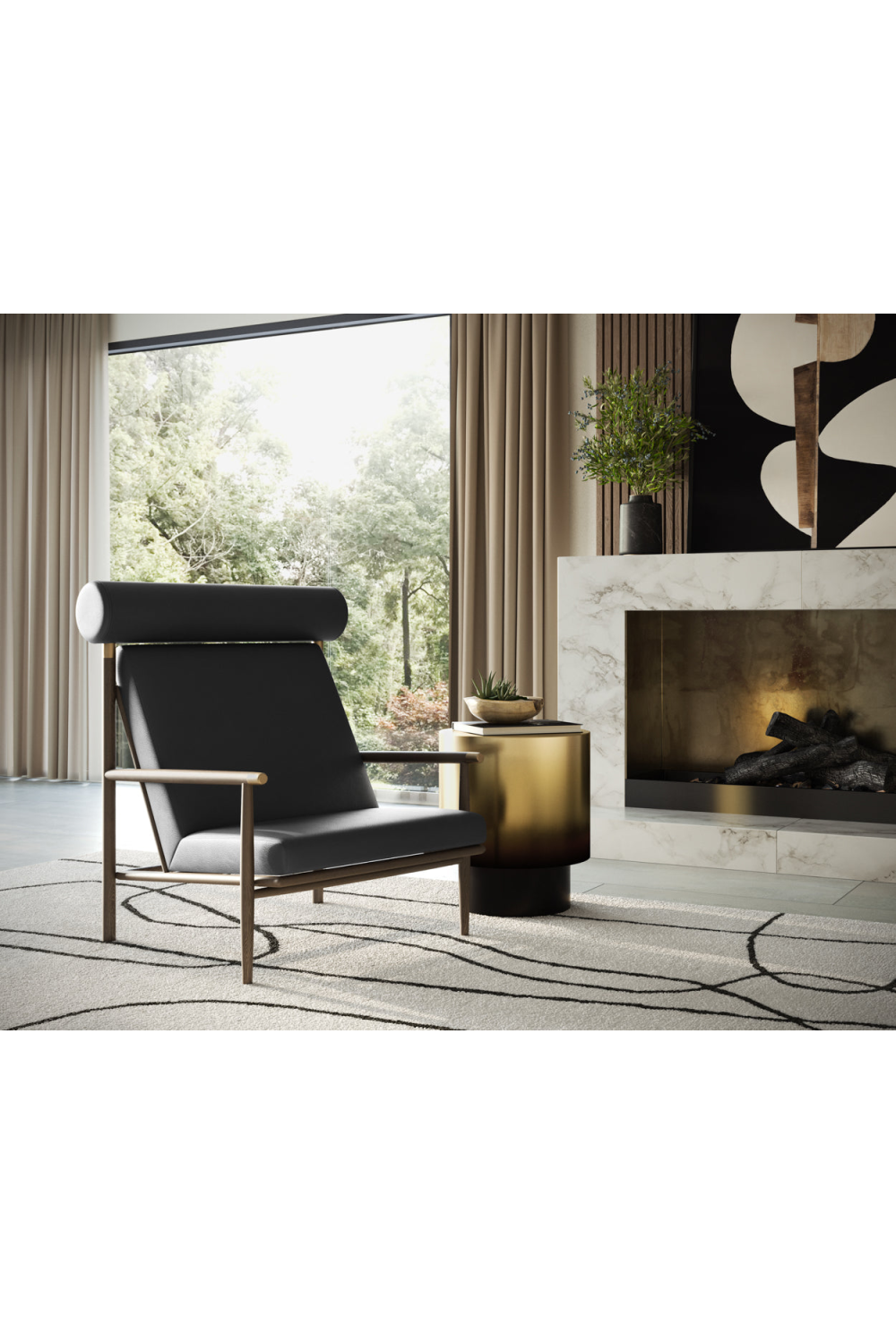 Modern European furniture - Oak Framed Leather Lounge Chair - www.oroa.com | Oroa.com