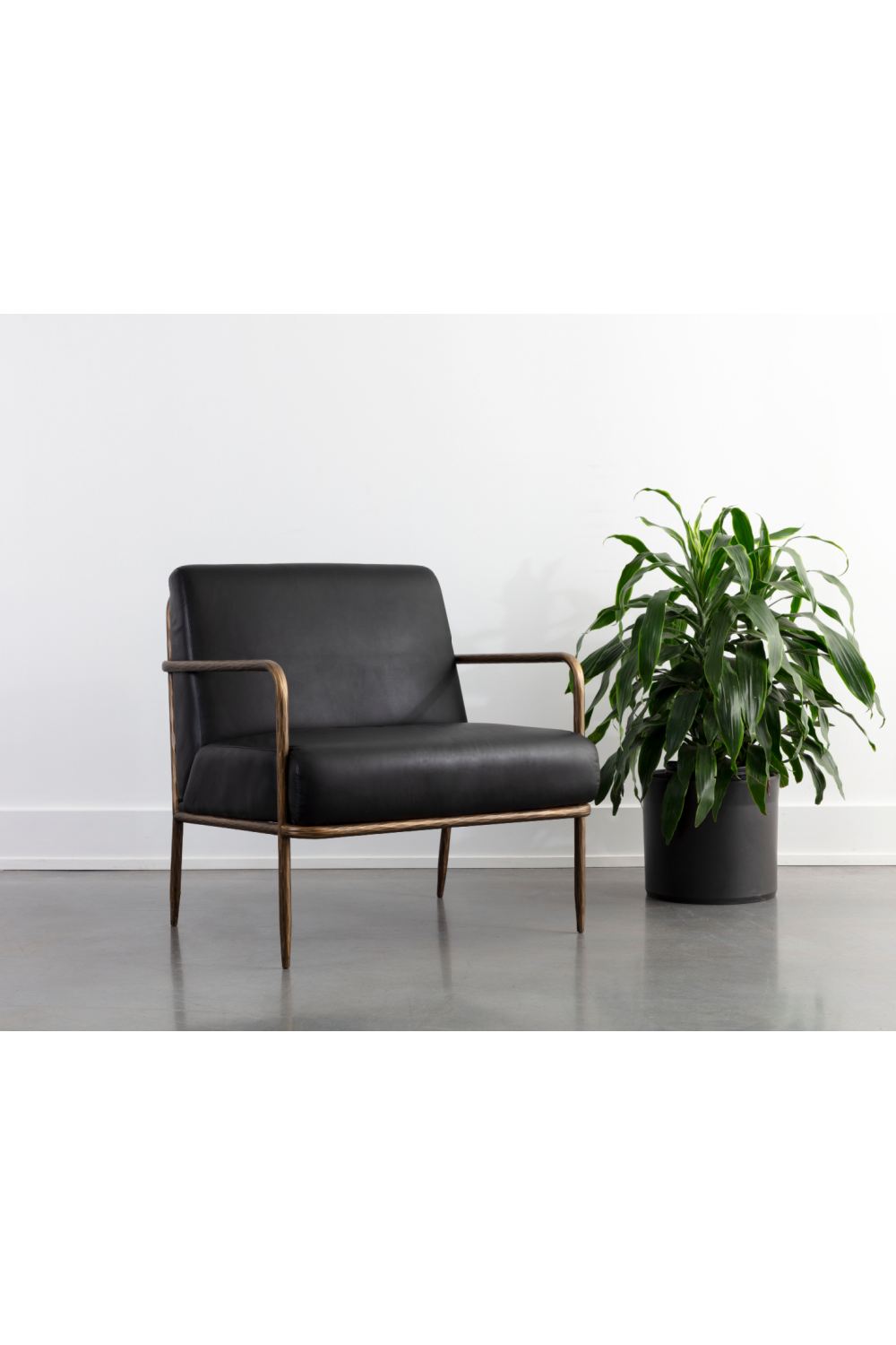 Modern European furniture - Hammered Brass Leather Lounge Chair - www.oroa.com | Oroa.com