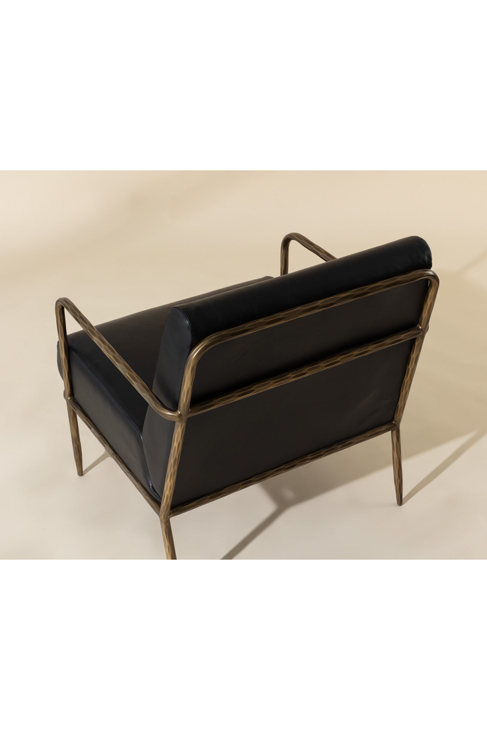 Modern European furniture - Hammered Brass Leather Lounge Chair - www.oroa.com | Oroa.com