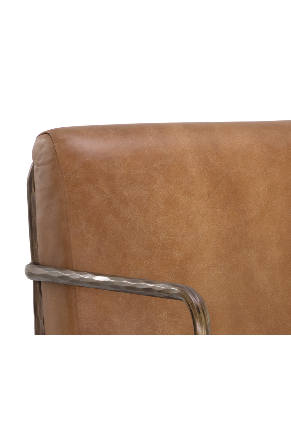 Modern European furniture - Hammered Brass Leather Lounge Chair - www.oroa.com | Oroa.com
