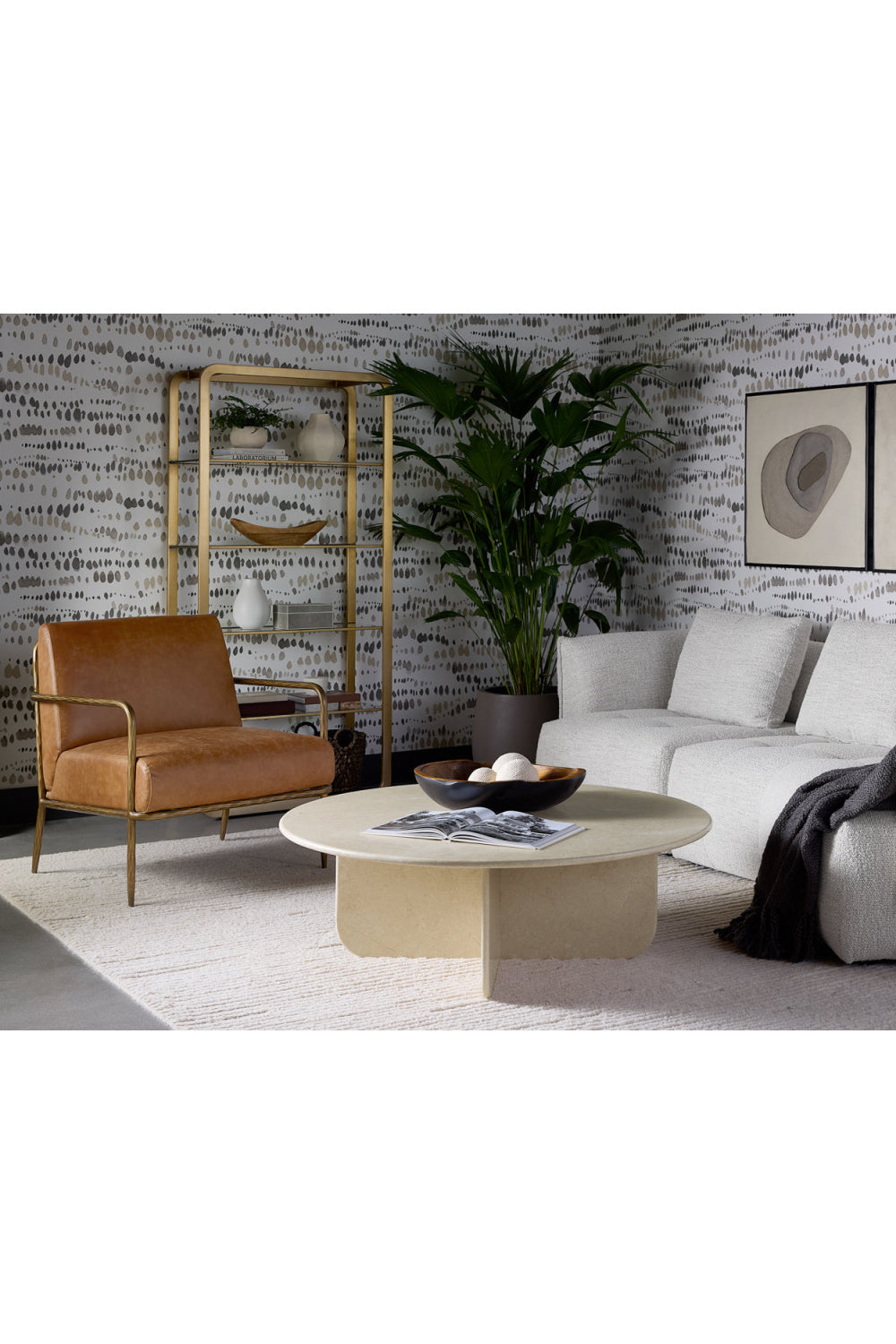 Modern European furniture - Hammered Brass Leather Lounge Chair - www.oroa.com | Oroa.com
