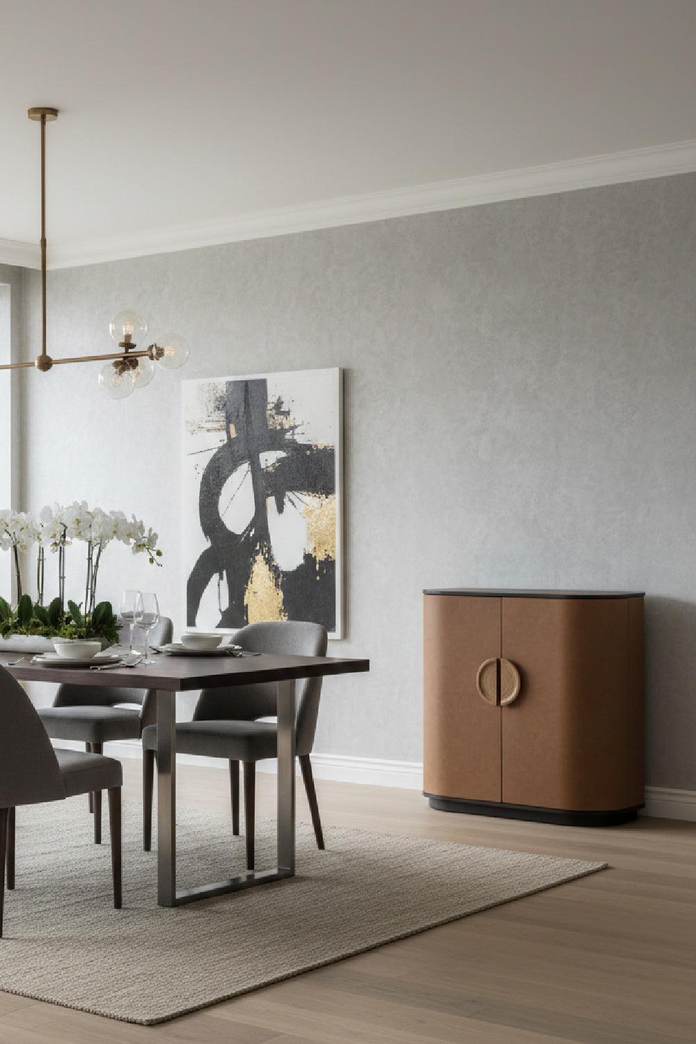 Modern European furniture - Smoked Acacia 2-Door Bar Cabinet - www.oroa.com | Oroa.com