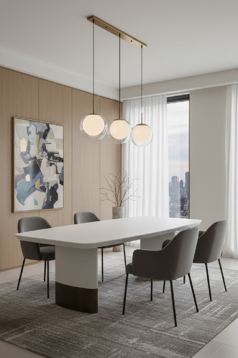 Cream Leather Look Dining Table | Oroa.com