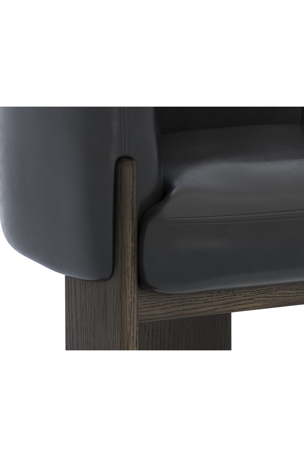Modern European furniture - Black Leather Curved Lounge Chair - www.oroa.com | Oroa.com