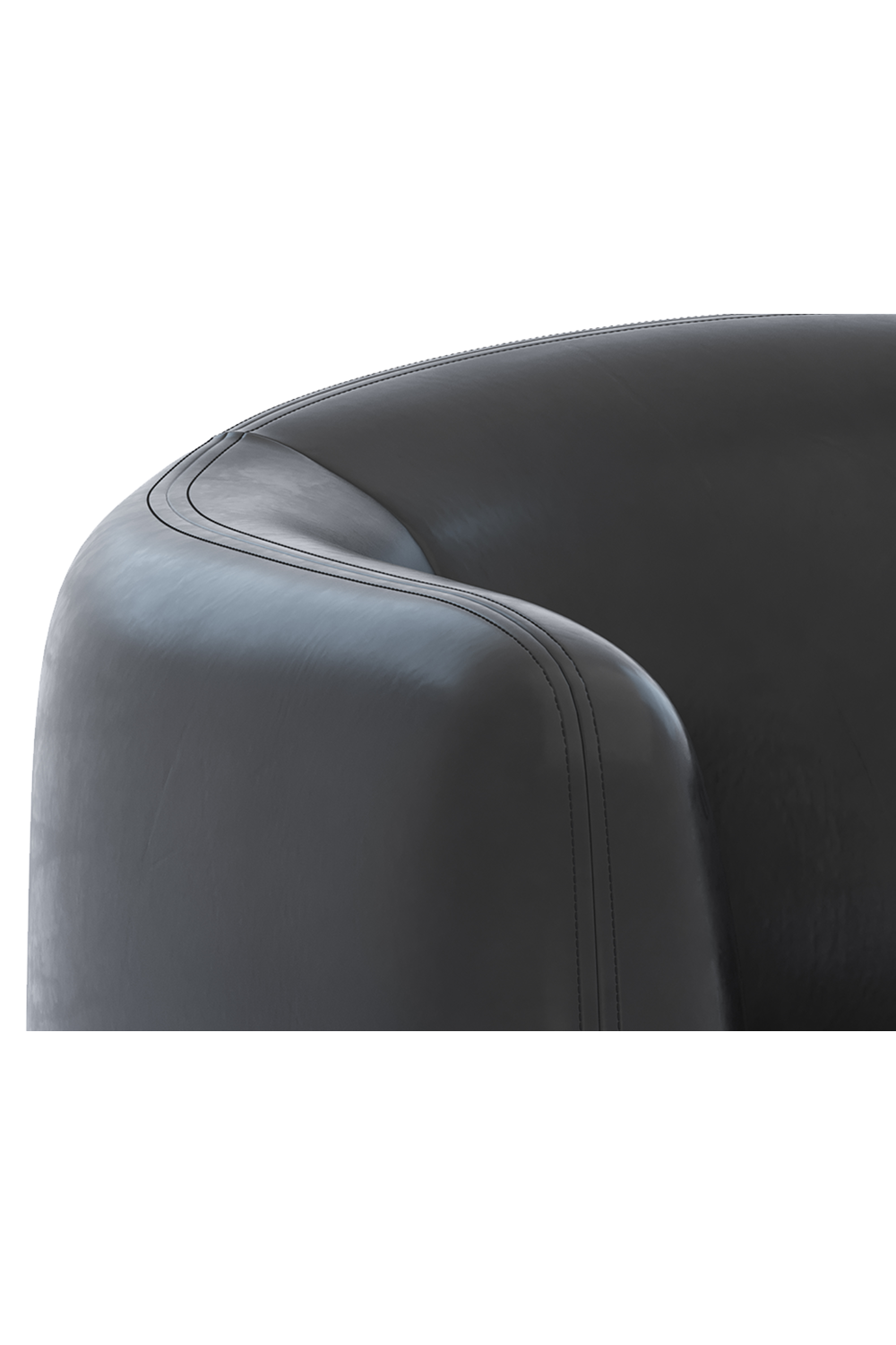 Modern European furniture - Black Leather Curved Lounge Chair - www.oroa.com | Oroa.com