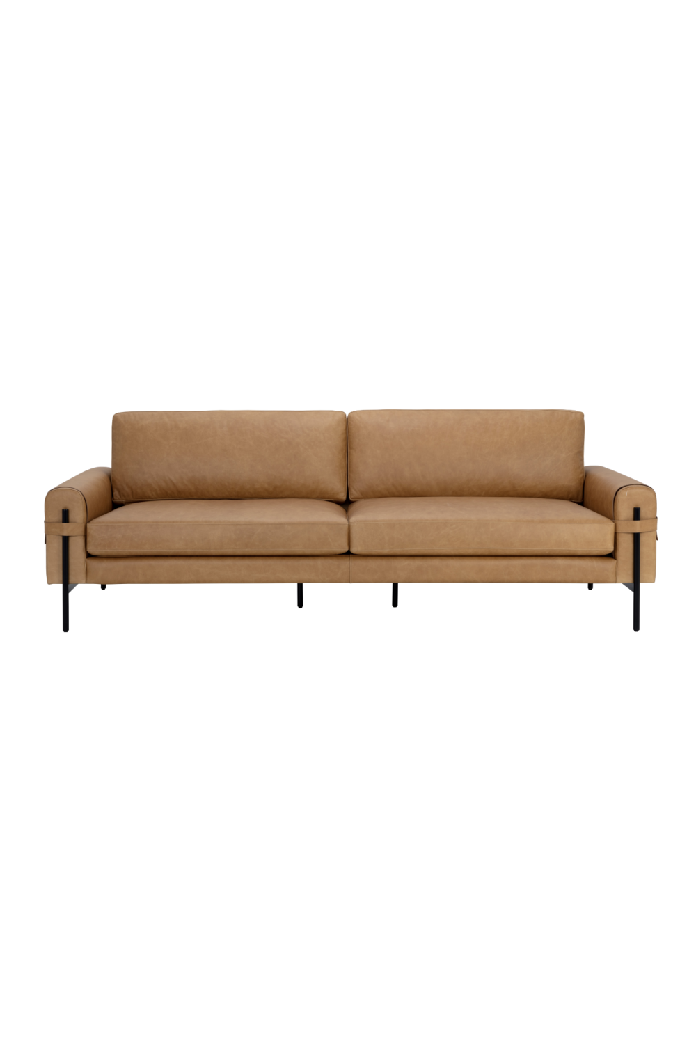 Modern European furniture - Brown Leather Strapped Sofa - www.oroa.com | Oroa.com