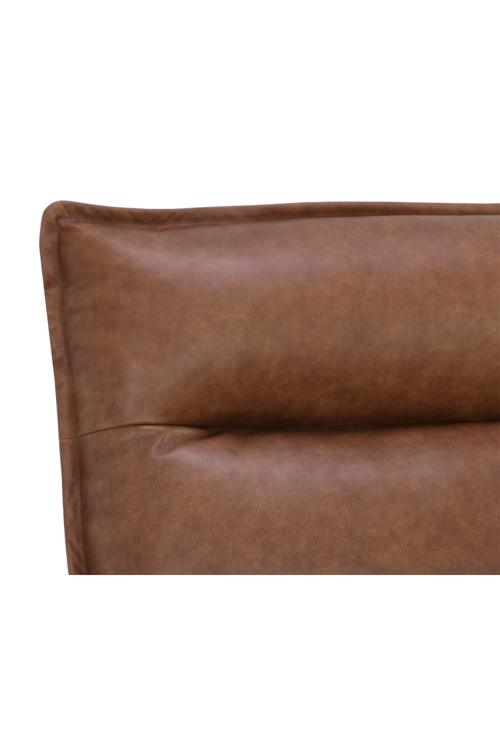 Modern European furniture - Brown Leather Swivel Armless Chair - www.oroa.com | Oroa.com
