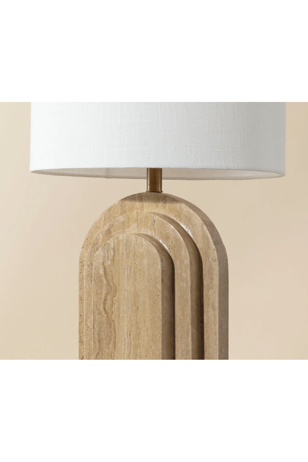 Modern European furniture - Arched Beige Travertine Table Lamp - www.oroa.com | Oroa.com