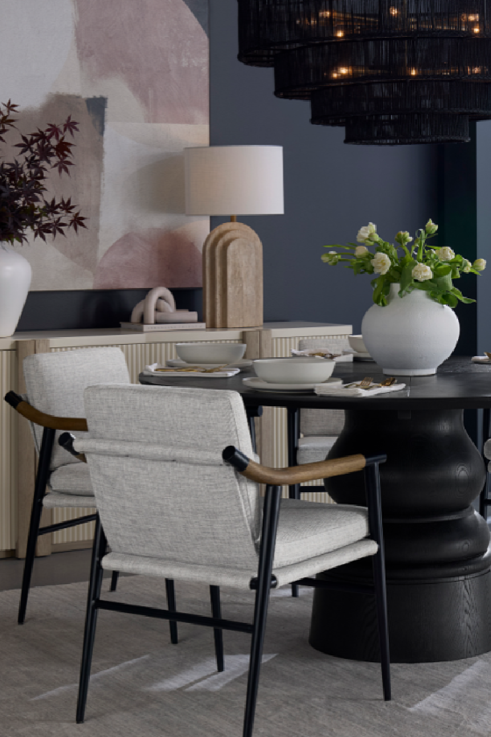 Modern European furniture - Arched Beige Travertine Table Lamp - www.oroa.com | Oroa.com