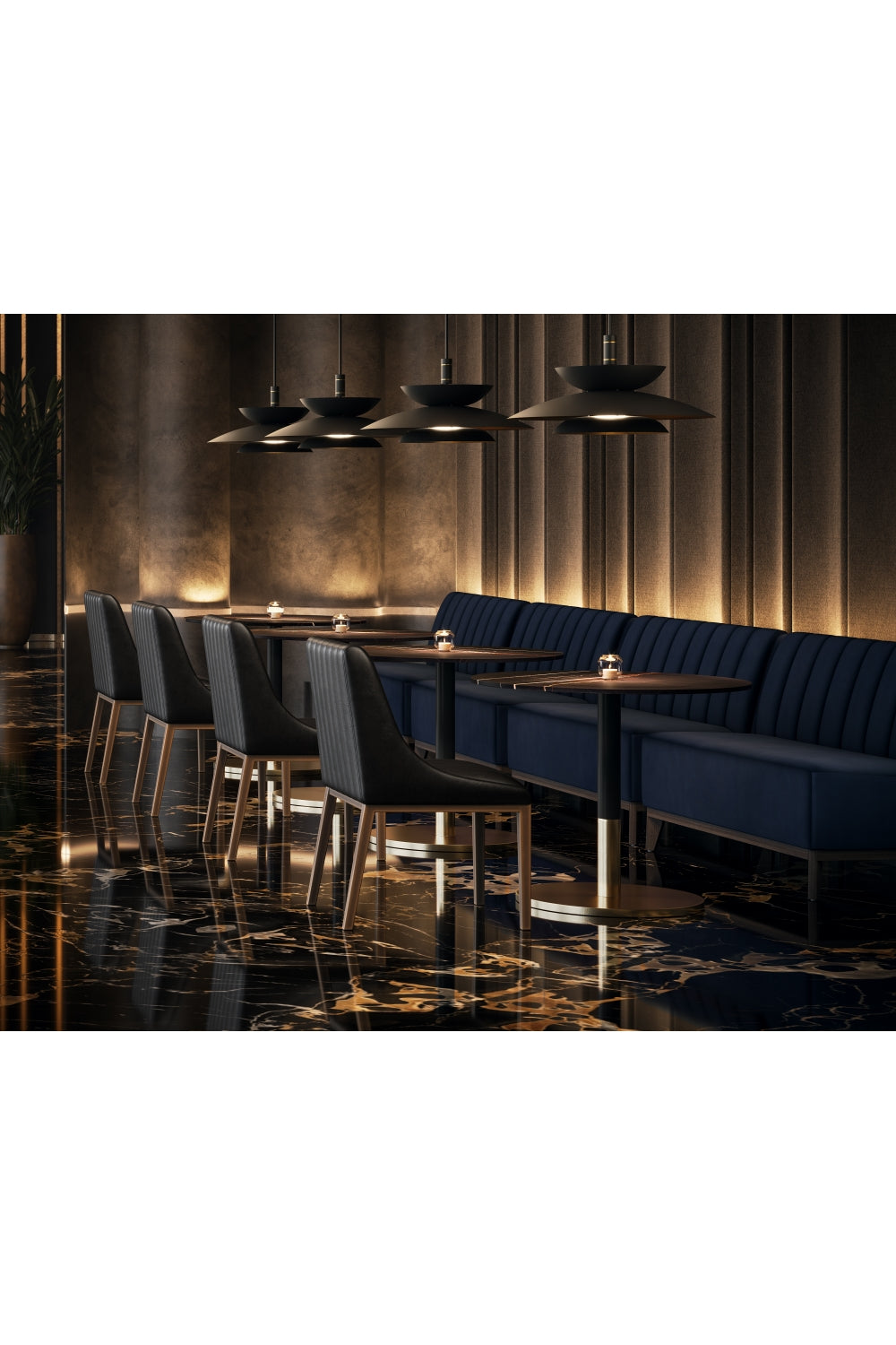 Modern European furniture - Blue Tufted-Back Banquette - www.oroa.com | Oroa.com