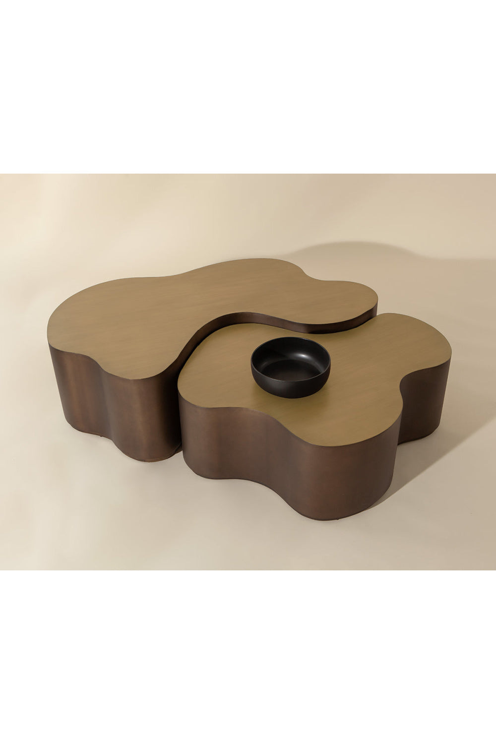 Modern European furniture - Antique Brass Nesting Coffee Tables - www.oroa.com | Oroa.com