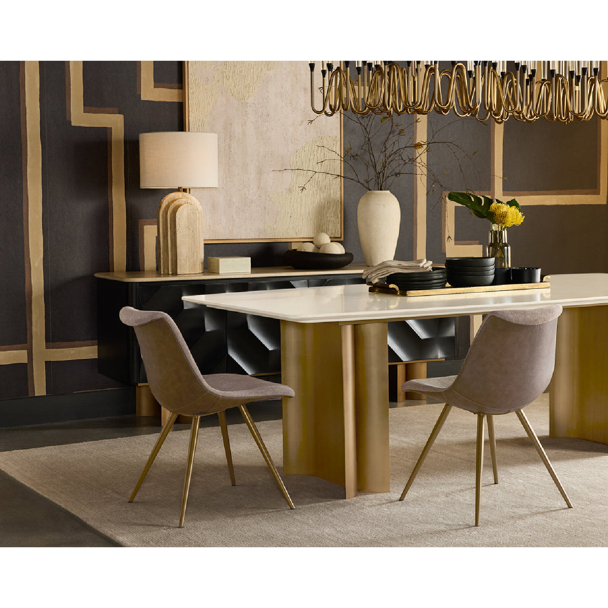 Modern European furniture - Faceted Black 4-Door Sideboard - www.oroa.com | Oroa.com