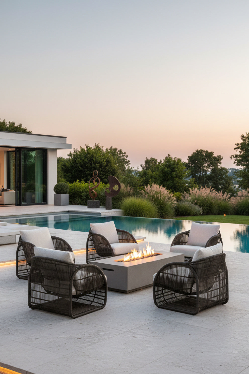 Modern European furniture - Cream Padded Indoor/Outdoor Lounge Chair - www.oroa.com | Oroa.com