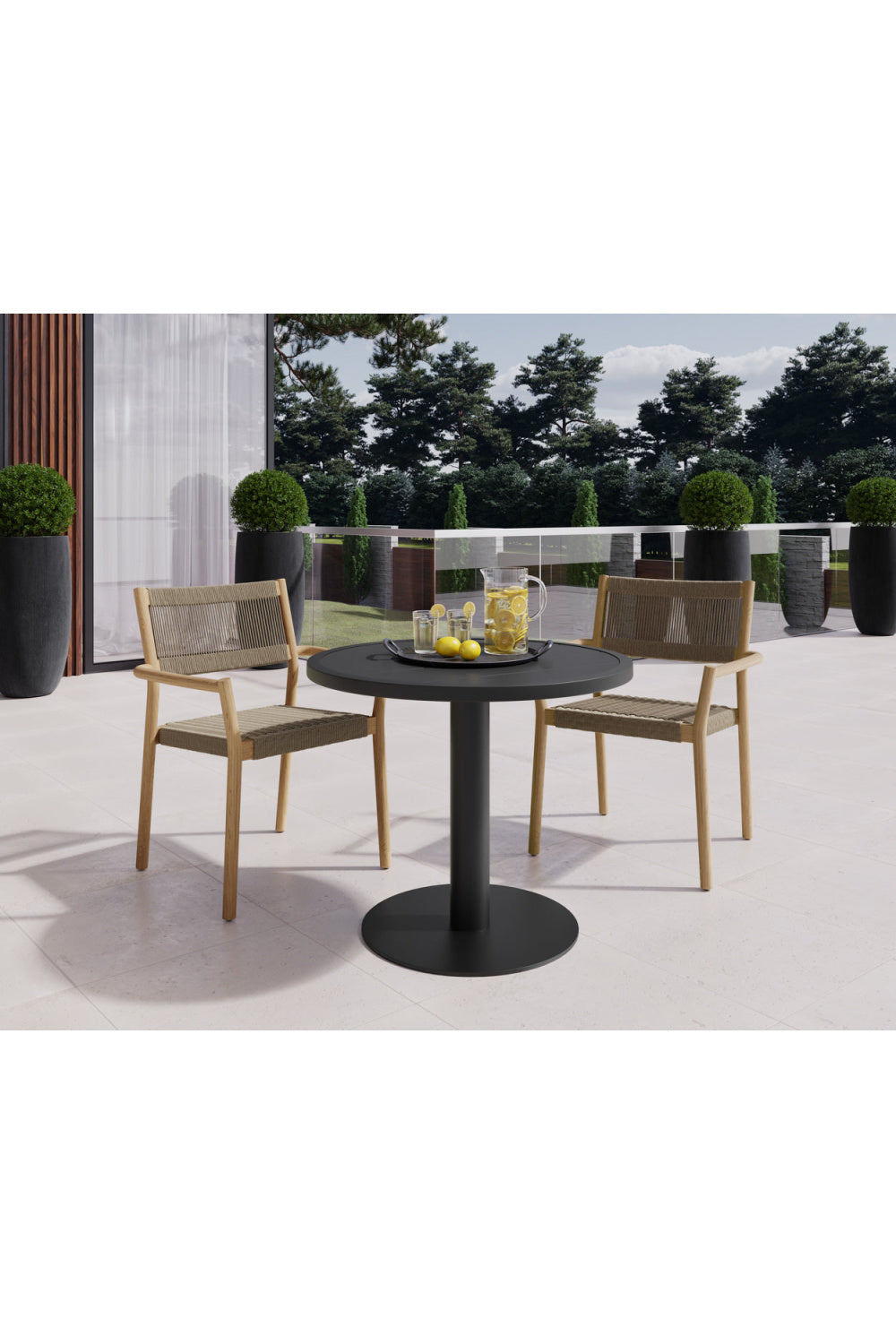 Modern European furniture - Stackable Outdoor Dining Armchairs (2) - www.oroa.com | Oroa.com