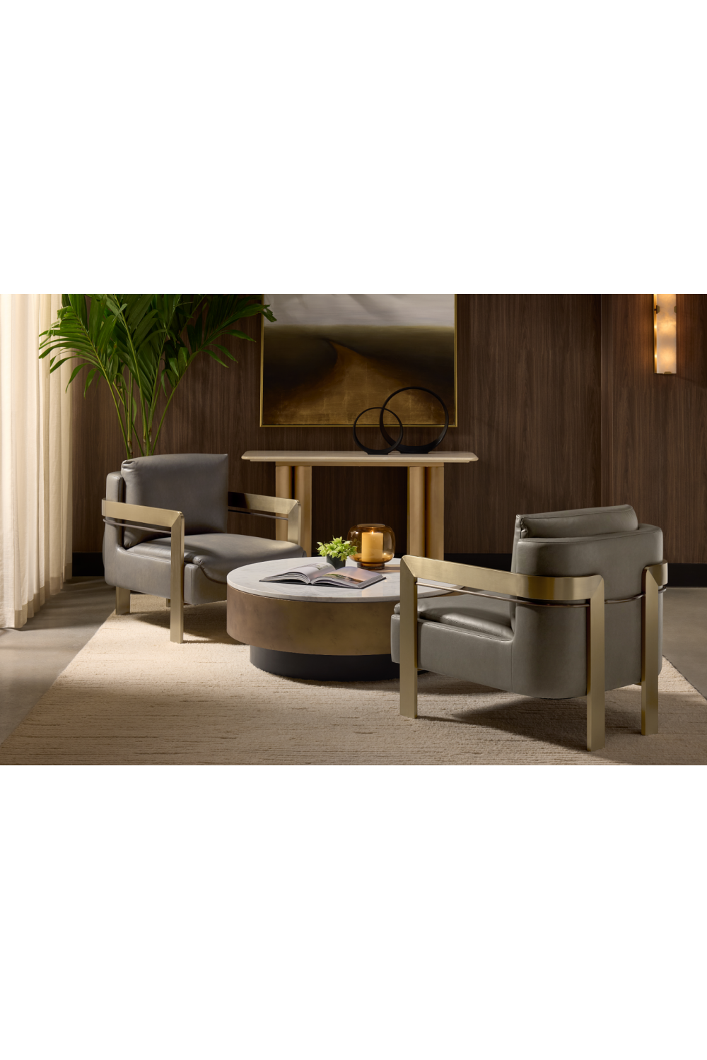 Modern European furniture - Taupe Leather Lounge Chair - www.oroa.com | Oroa.com