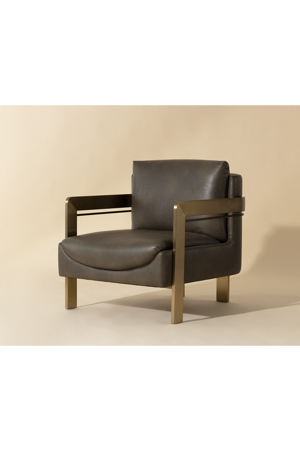 Modern European furniture - Taupe Leather Lounge Chair - www.oroa.com | Oroa.com