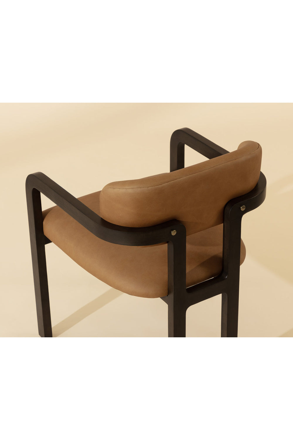 Modern European furniture - Brown Bovine Leather Dining Armchair - www.oroa.com | Oroa.com